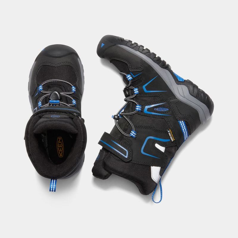 Cheap Keen Levo Waterproof Winter Kids Snow Boots Black/Blue (9480-DPFRL)